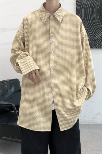 早秋新款千鸟格长袖衬衫宽松青年衣服男A071-C09-P38,男装衬衫,电商A071