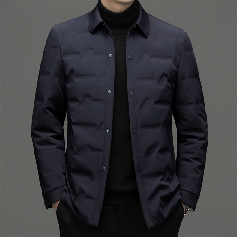 中年男士冬季翻领保暖羽绒服爸爸装新款休闲加厚保暖男装外套，男装羽绒服，电商B212（原钱塘6029）