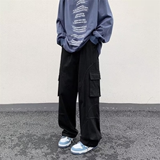 2023港风文艺直筒休闲裤男春秋宽松潮流工装裤，男装休闲裤，星座716-4