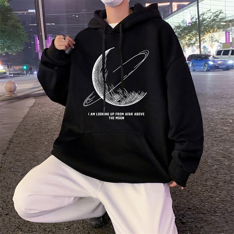 CM087P60新品重磅纯棉连帽卫衣秋冬港风美式外套动漫印花帽衫,男装卫衣,星座304A-1