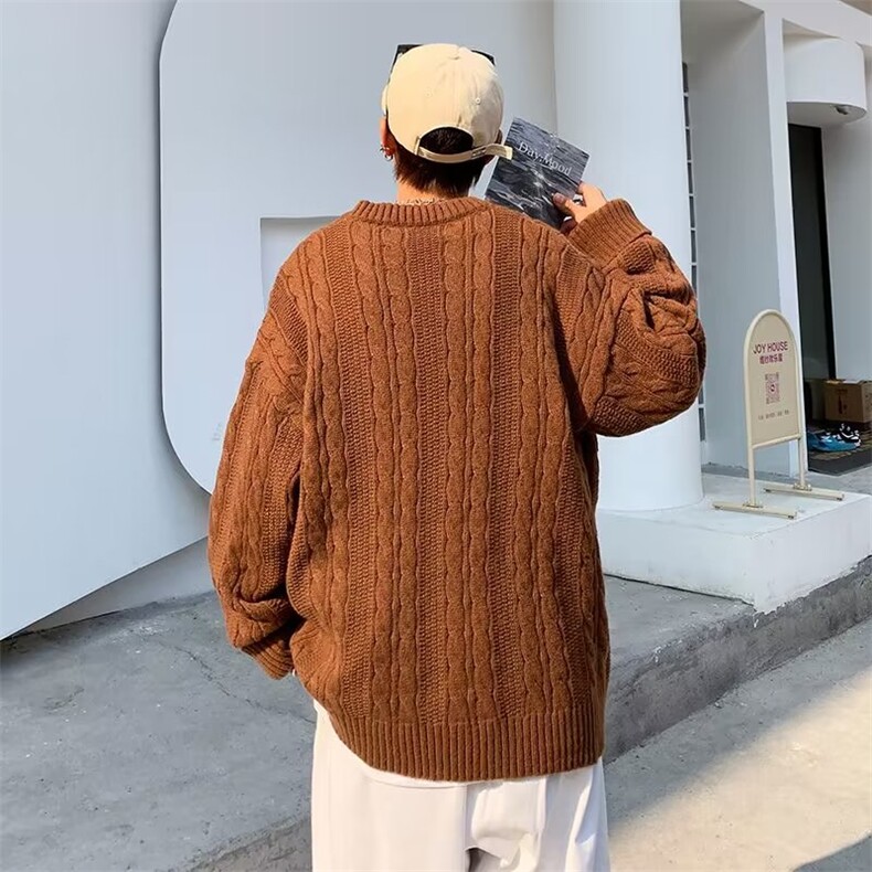 美式街头设计感圆领毛衣男慵懒风休闲针织衫M5558P50,男装针织衫/毛衣,星座1116-2