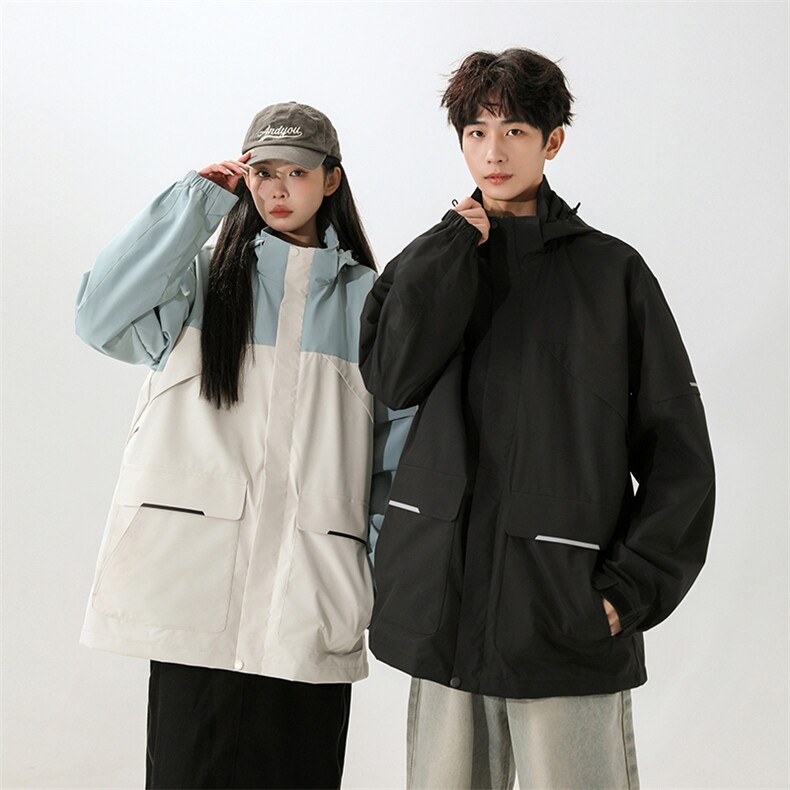 户外无影墙连帽撞色冲锋衣情侣外套防风登山服夹克男YHJK8825-P75,男装夹克,星座717
