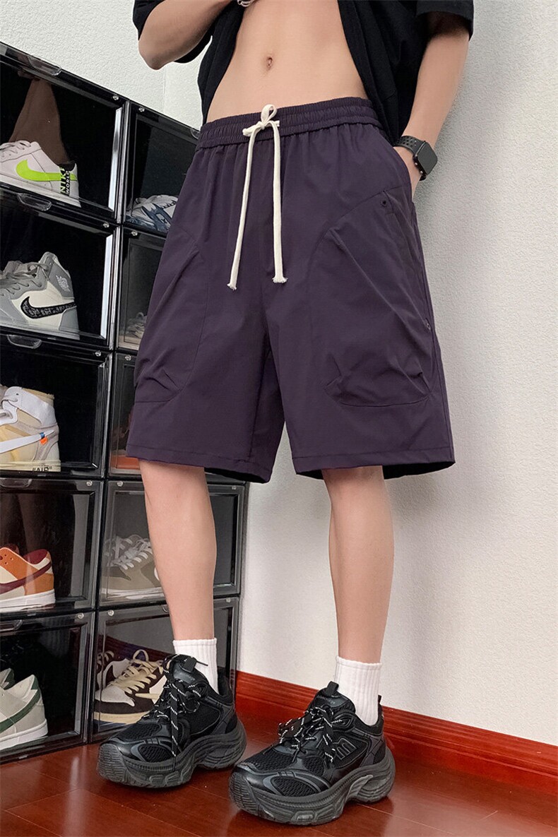 夏季薄款冰丝工装短裤透气五分裤宽松休闲裤A436-6203-P35,男装休闲裤,电商A436