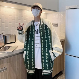 秋冬季毛衣男韩系温柔慵懒风奶系穿搭小众针织开衫高级感外套上衣图片