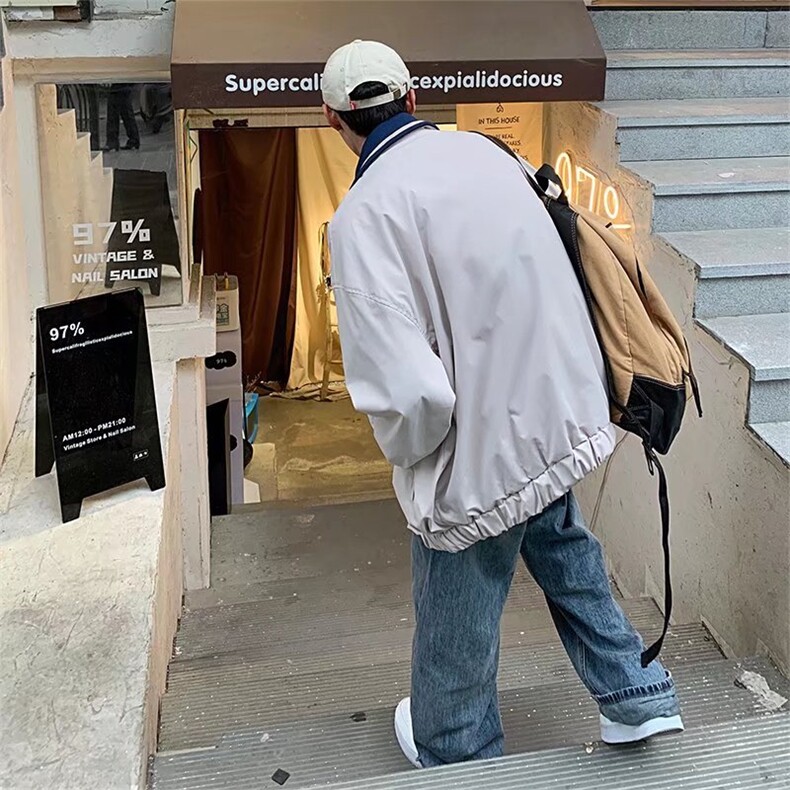 男夹克青少年翻领长袖单排扣棒球服夹克外套W114P50,男装夹克,星座1116-2