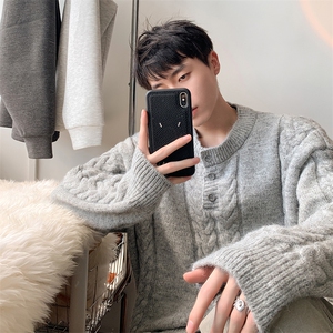 毛衣男秋冬新款港风宽松针织毛衫MYA5-P65图片