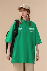 中性 夏季青春潮流全棉宽松情侣短袖POLO衫T恤 PL51 P45控58图片