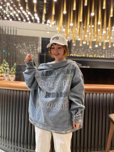 绣花牛仔外套，女装，跳跳谷