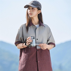 拼接格子衬衫夏季2025新款短袖衬衣休闲外套女A406C6059特P40，男装衬衫，星座309（原A406）