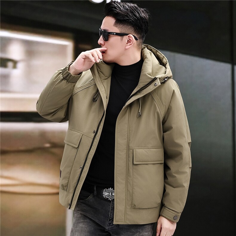 主推新款冬季连帽90绒子白鸭绒羽绒服外套中年男装加厚羽绒服夹克,男装夹克,钱塘723
