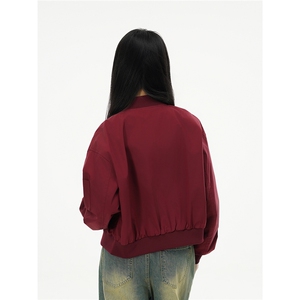 纯色短款棒球服  秋装女装短版立领棒球服夹克外套 F601 P55图片