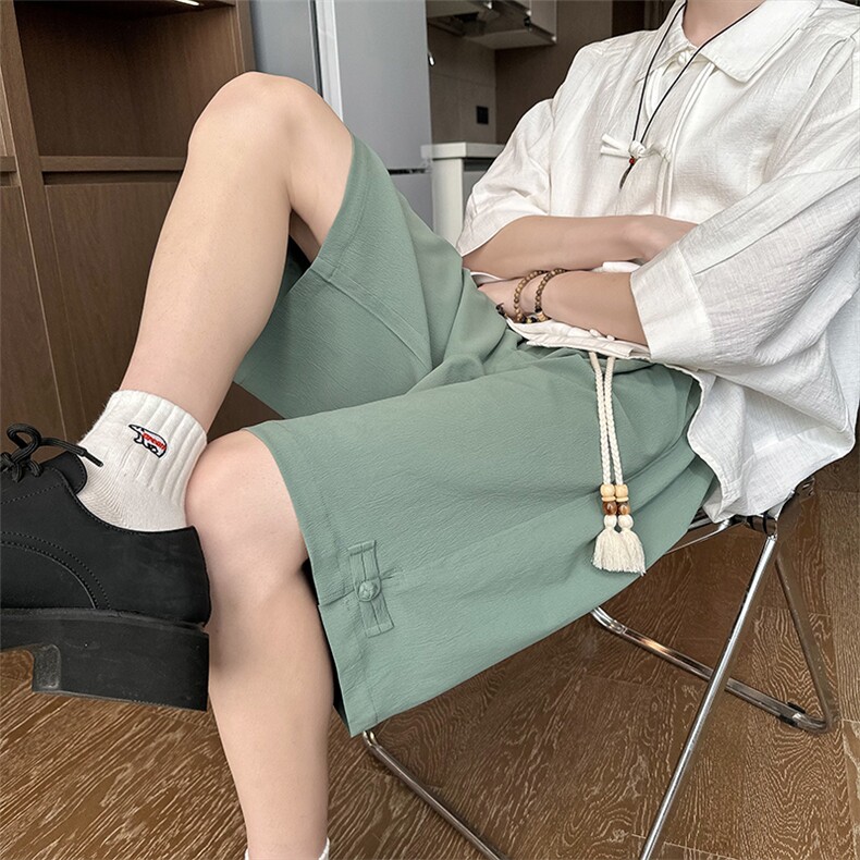2024夏季新款内景大码风盘扣短裤M-5XHK24449-特P25,男装休闲裤,电商A022