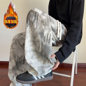 K25105特批25加绒特批35控68冬季保暖休闲裤灯芯绒扎染拖地裤男裤图片