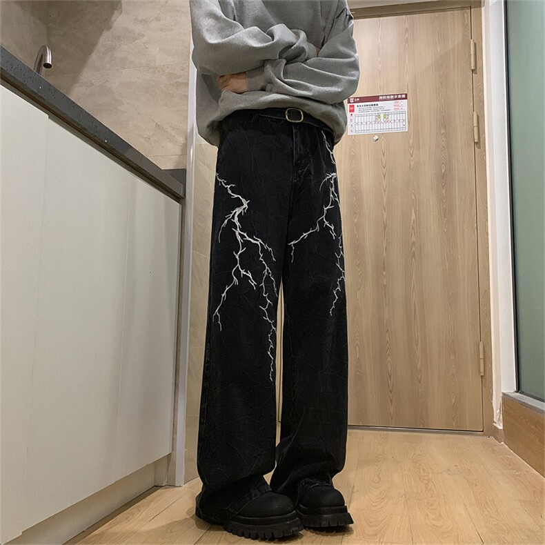 XZ-221-1/K6200/P55控78高品质复古刺绣电纹宽松百搭直筒牛仔裤,男装牛仔裤,星座221-1