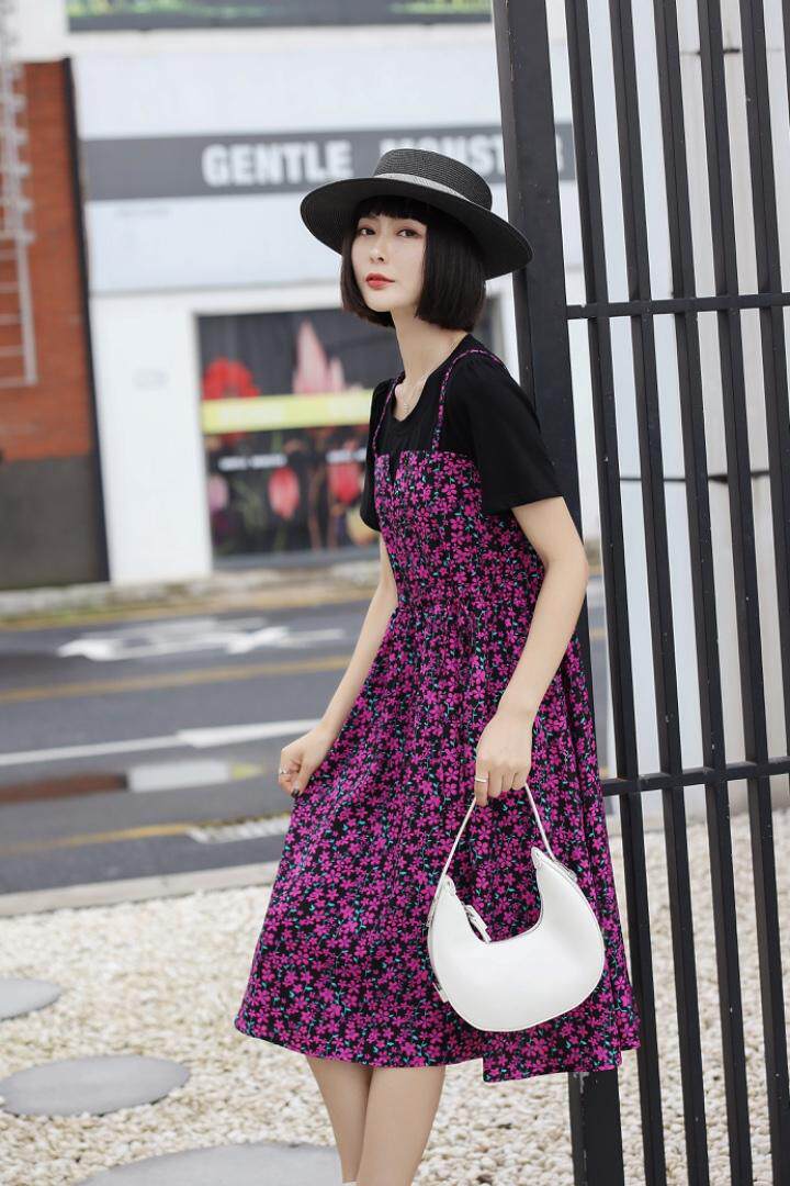 ［现货］假两件碎花连衣裙，补单款，你值得拥有！，女装连衣裙，友一有二