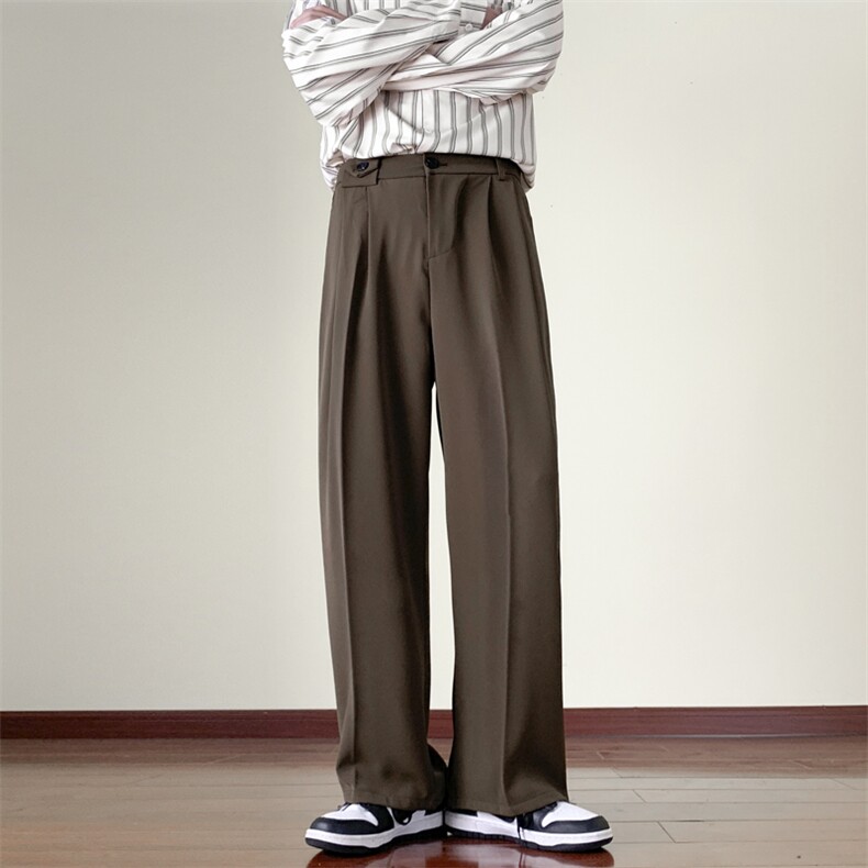 西裤男韩版潮流纯色百搭2023春夏新款ins宽松百搭休闲裤K2811-P35图片