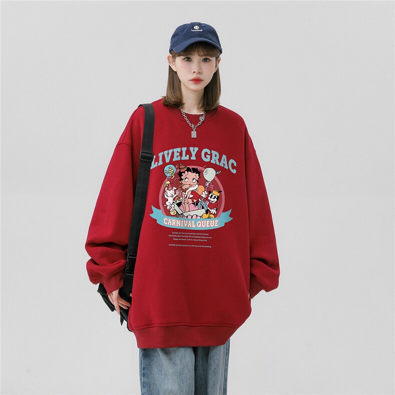 中性风23新款秋季时尚百搭宽松字母印花情侣卫衣W1031P30控48,男装卫衣,A247A
