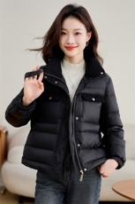 冬装新款时尚气质拼接加厚短款羽绒服新标90%白鸭绒，女装羽绒服，姿衣坊