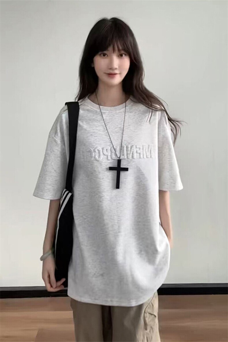 夏季美式高街cleanfit凹凸字母钢印短袖货号T25182P35,男装T恤,电商A063