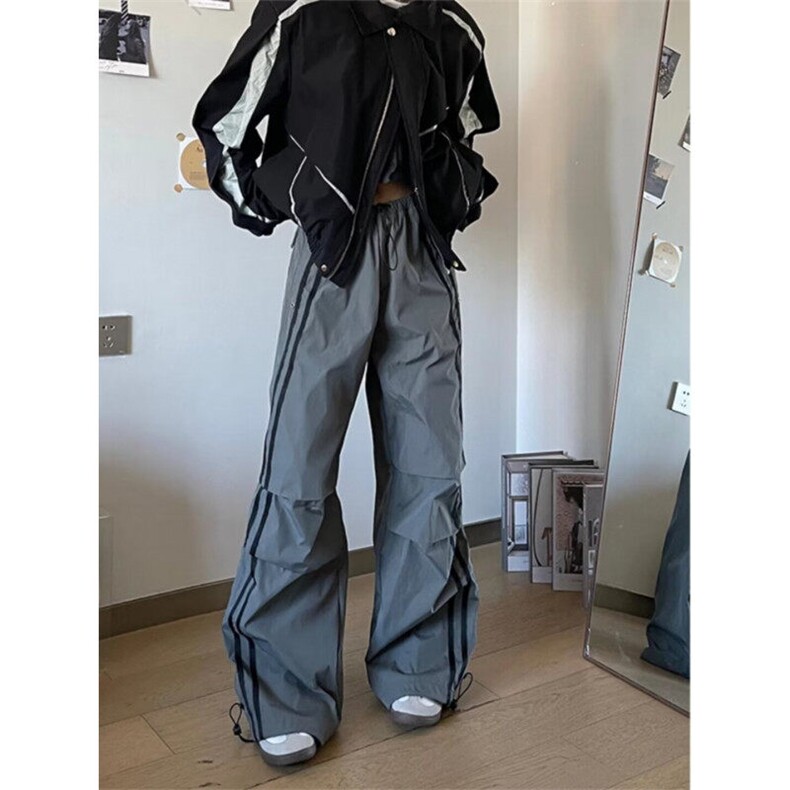 DWK73-P45美式复古条纹褶皱工装裤潮直筒宽松休闲裤子-网图现货,男装休闲裤,星座603-2