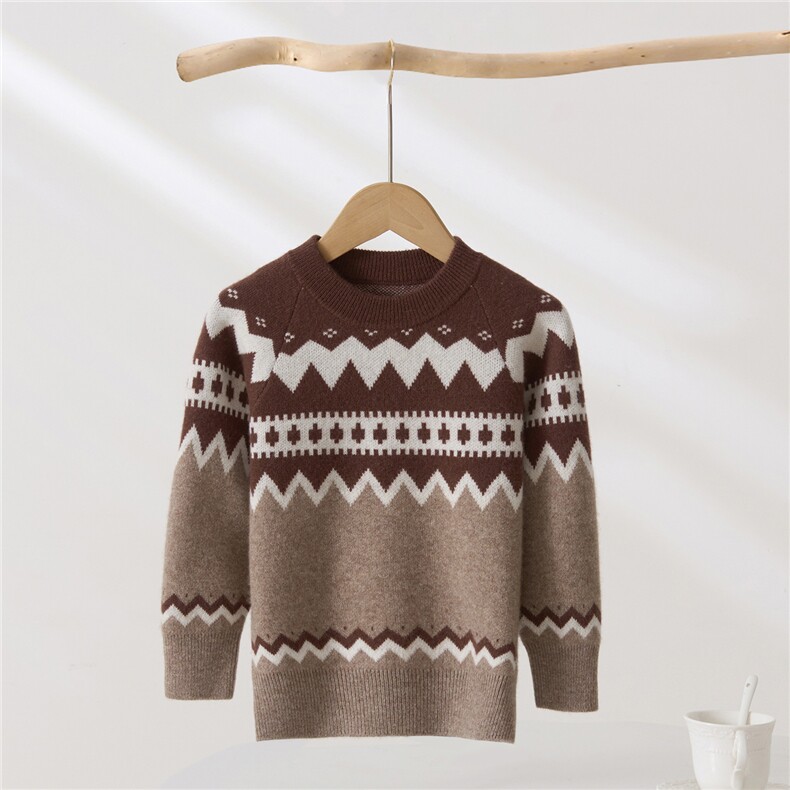 2025年秋季新款百搭女士提花圆领长袖羊绒衫，女装羊绒衫，轩曦羊绒