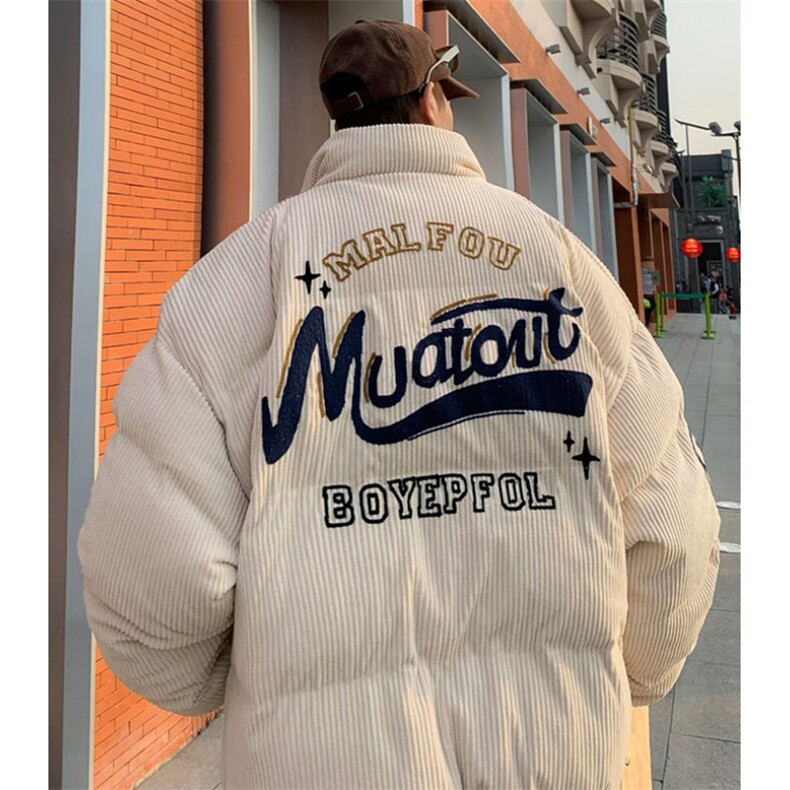 立领刺绣灯芯绒棉衣男冬季新款复古棉服宽松加厚保暖外套M8055,男装棉衣,星座1116A（原606A-3）