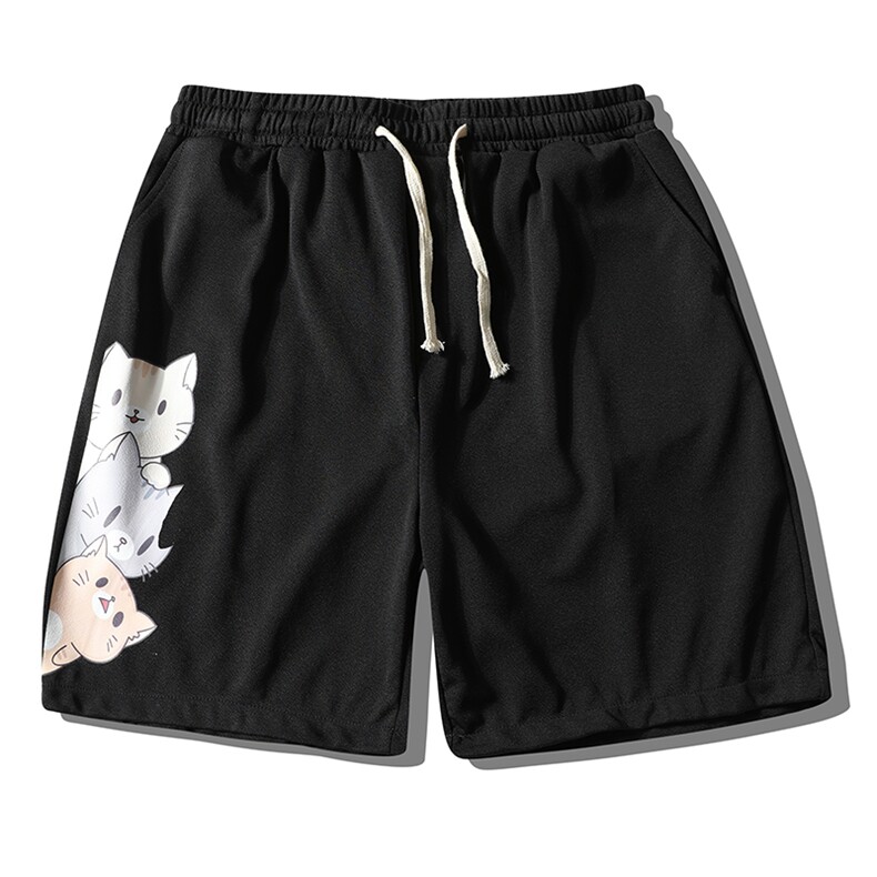 MK37164-P15冰丝短裤男士大码宽松休闲五分裤男运动中裤港风,男装休闲裤,电商A040