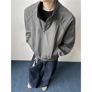 高品质春装新款老钱风美式高街解构立领棒球服飞行夹克休闲外套潮图片