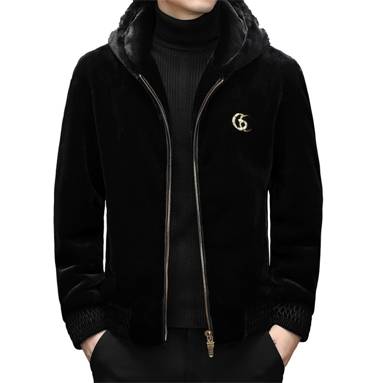 冬季新款中青年时尚休闲夹克男连帽金雕绒外套爸爸装ZSGM662-P255,男装夹克,电商B212（原钱塘6029）