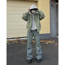 美式高街vibe重工艺做旧水洗hiphop喇叭牛仔裤货号K2402P60，男装牛仔裤，电商A063