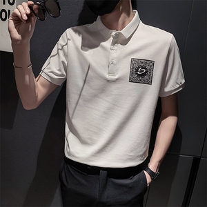 白色 2022精神小伙修身polo衫男士短袖T恤PL505-P48 控价68图片