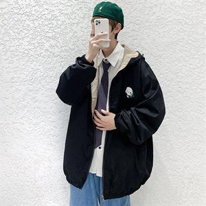 709-JK99-P100 20秋款 港风双面穿印花休闲夹克外套男图片