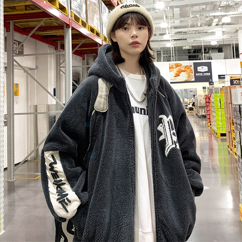 2024冬上新中性加绒百搭棉衣羊羔绒连帽外套男女987-P110控价158,男装棉衣,电商A441-1