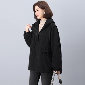 加绒厚度派克服女2024冬季新款宽松休闲连帽保暖棉服图片