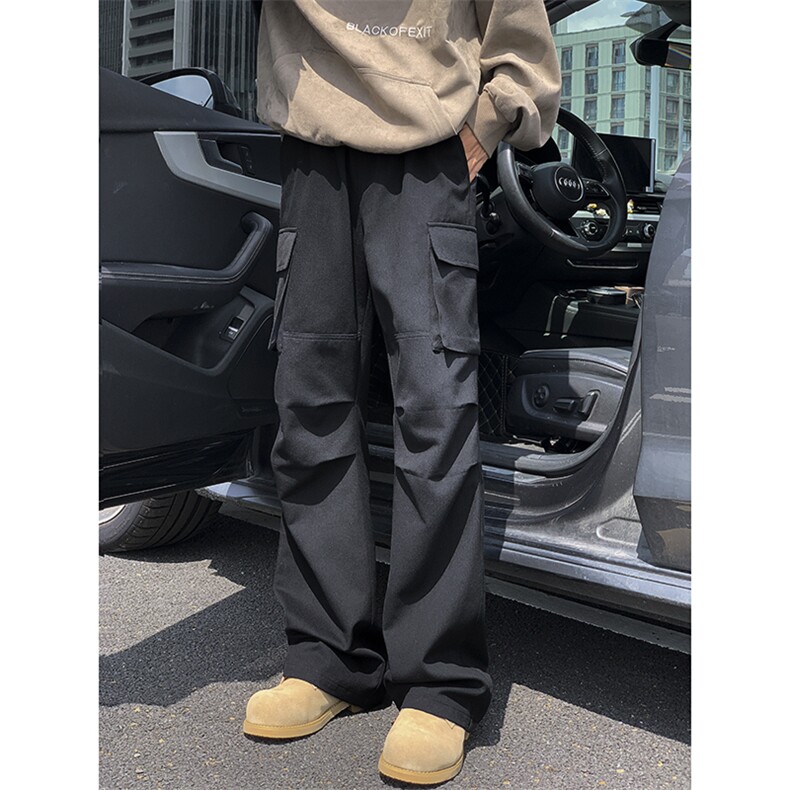 秋季新款拼接打褶微喇工装裤XZ604-KG97-特P50控88,男装工装外套,星座604