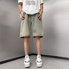 2024美式牛仔裤男款开叉短裤潮KS11P36，男装牛仔裤，星座1116-2
