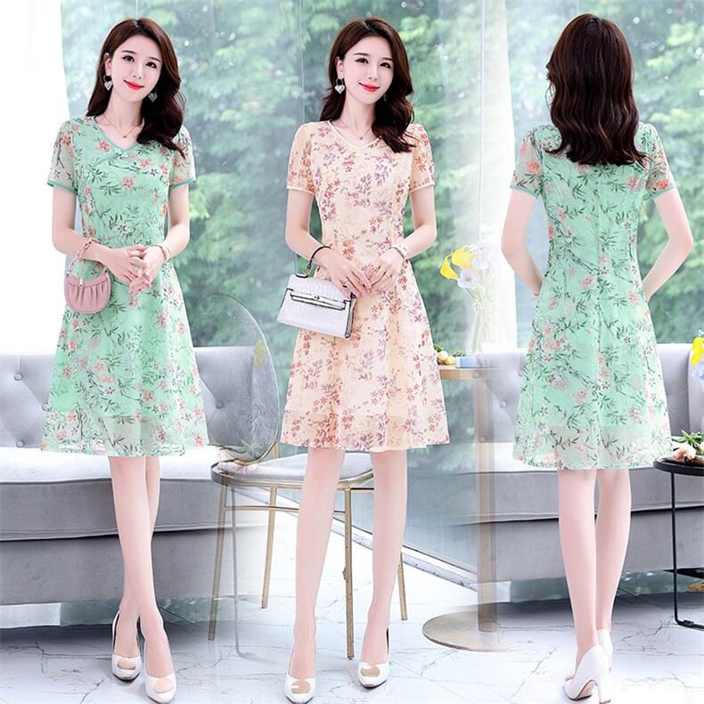 2023年夏季新款时尚气质印花连衣裙，女装连衣裙，鑫鑫美