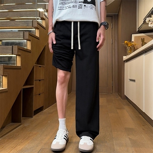 简约纯色长裤麦穗纹休闲2026新款直筒长裤25XK67066特批30图片