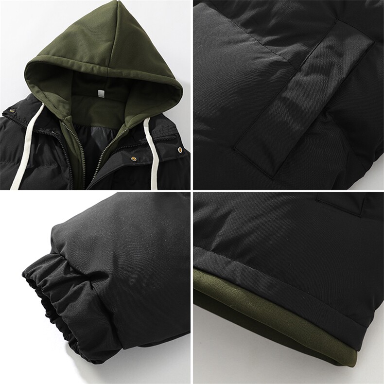 多色光板棉服D4134-TP75不情侣学生外套假两件连帽保暖面包服,男装棉衣,电商A102