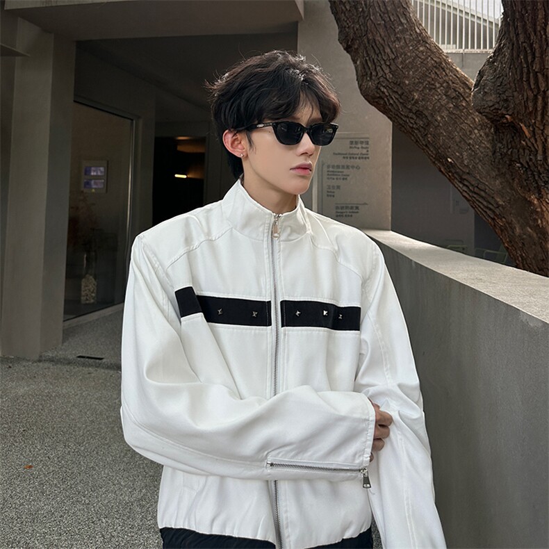 秋季立领铆钉设计款夹克外套潮XZ808B-WH091-P72,男装夹克,星座808B