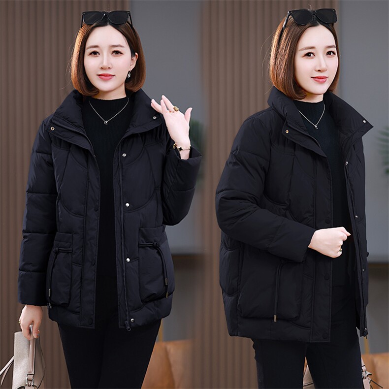 2023年冬新款棉衣外套女短款立领棉服宽松显瘦简约棉袄外套女,女装棉衣/棉服,雪樱依海