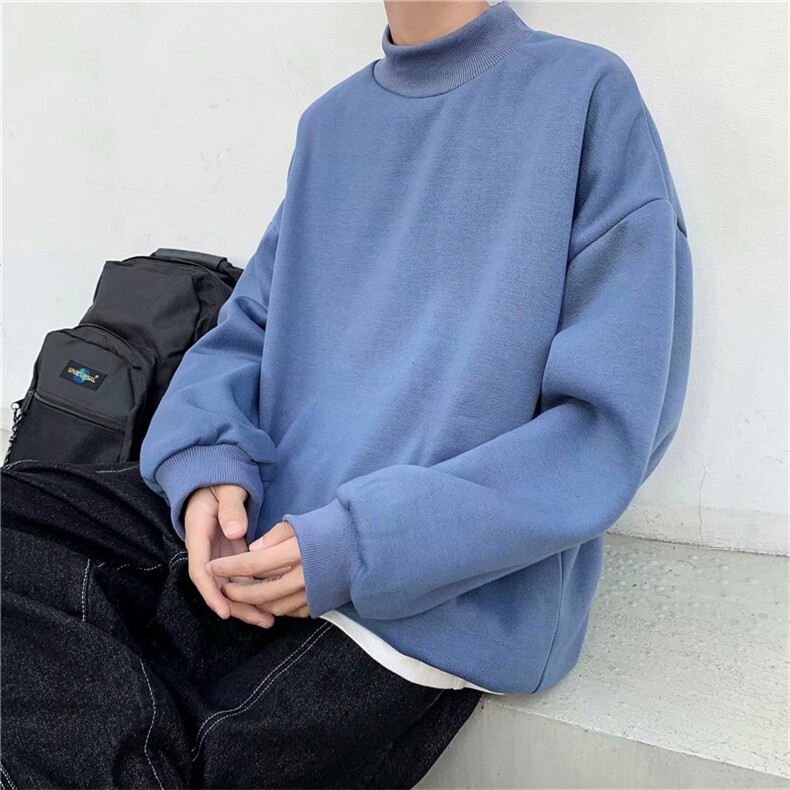 春季半高领卫衣男ins港风宽松慵懒长袖韩版潮流情侣外套wy33-p30,男装卫衣,星座1008-1