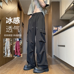 2025夏季新款工装口袋冰丝透气宽松休闲裤B315-K24166-特p35控68图片