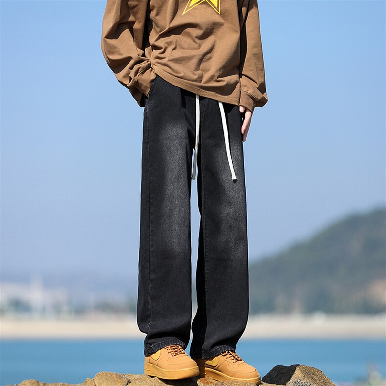 水洗直筒修身微喇牛仔裤三色高弹力高品质有大货-有加绒G136，男装牛仔裤，星座910