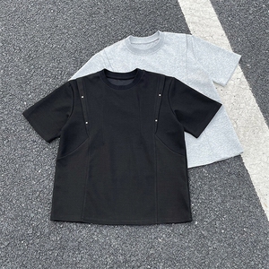 高品质钉扣夏季新款男装空气层时尚短袖T恤半袖 XZ212-QXT680-P35图片