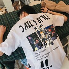 2021夏季港风宽松情侣印花T恤男女短袖T，男装T恤，星座1103-1