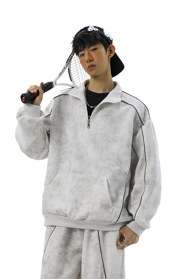 可二开脏脏灰扎染大码M-5XL卫衣WY78064P68卫裤WK78065P68套装,男装休闲裤,星座227-7