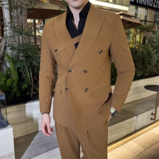 7722-P2452025秋季时尚英伦风男士双排扣西服西裤两件套装，男装西服，星座507A（原星座306B-2）