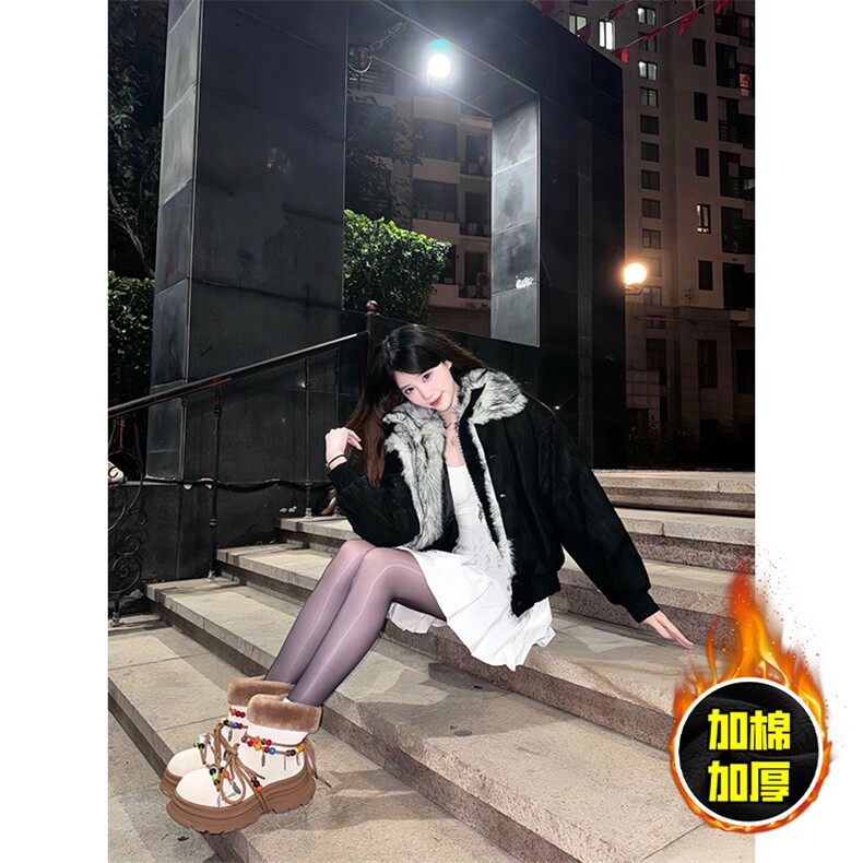 现货高品质美式高街重磅狼王座山雕毛毛领假两件棉衣加厚棉服外套，男装棉衣，电商A486