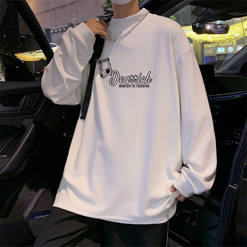 D006P35半高领德绒针织衫男秋冬季新款打底内搭毛衣美式潮牌加厚,男装卫衣,星座304A-1